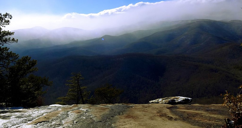 View from Looking Glass Rock near Meadowbrook Log Cabin Photo by Yves Sch