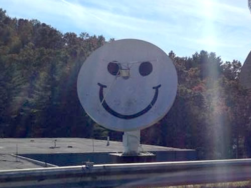 Smiley a radio telescope at PARI is operated remotely by students and teachers. - PARI - Pisgah Astronomical Research Institute - Things to do near Meadowbrook Log Cabin