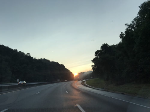 Driving through Howard's Gap on I-26 - I-26 and the Peter Guice Bridge – Driving to Meadowbrook Log Cabin