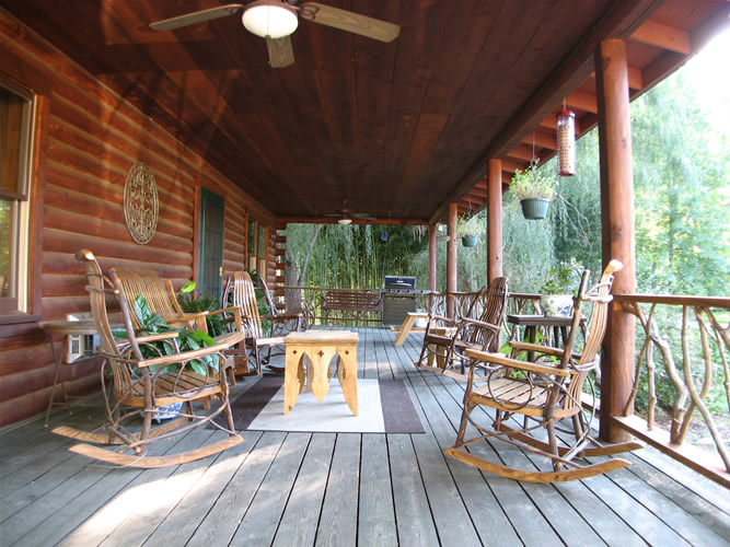 My father made the twig porch railings.