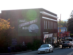 Visit Jump Off Rock Billboard in Downtown Hendersonville