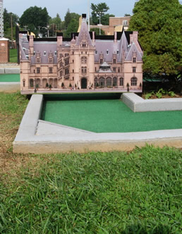 This hole looks like the Biltmore House. - Laura E. Corn Mini-Golf at Boyd Park near Meadowbrook Log Cabin