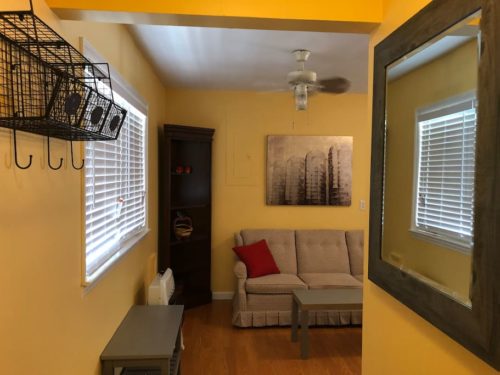 Entry to the Apple Barn, Ceiling Fans and Air Conditioner - Apple Barn Cottage in Flat Rock