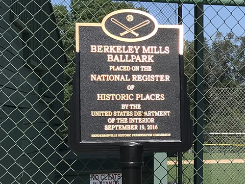 Berkeley Mills Ballpark is on the National Register of Historic Places - Berkley Mills Park – Near Meadowbrook Log Cabin, Hendersonville ,NC