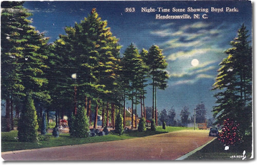 Old Postcard of Boyd Park Tennis Courts in Hendersonville, NC – Things to do near Meadowbrook Log Cabin in Hendersonville, NC