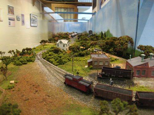 The Coming of the Railroad display at the Henderson County Heritage Museum in the Henderson County Historic Courthouse – Things to do near Meadowbrook Log Cabin
