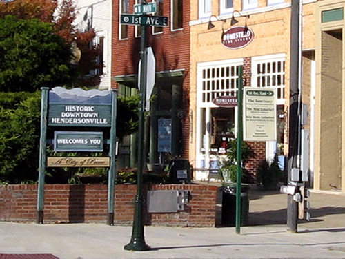 Downtown Hendersonville's Historic Business District, North Carolina near Meadowbrook Log Cabin