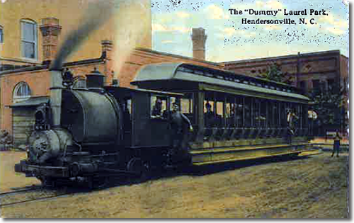 Old Postcard of the Dummy Train - Laurel Park History Drive to Jump Off Rock - Things to do near Meadowbrook Log Cabin, Hendersonville, NC