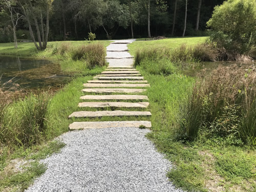 Stepping Stones across the lake - Rhododendron Lake Nature Park – Things to do near Meadowbrook Log Cabin