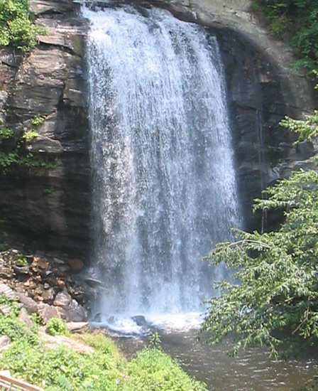 Nearby Waterfall Walks – Looking Glass Falls Photo by MyWikiBiz - Meadowbrook Log Cabin, Hendersonville, NC