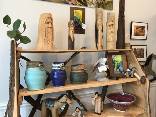 Pottery and Wood Carving at Firefly Craft Gallery in Historic Flat Rock