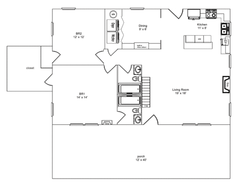 Meadowbrook Log Cabin Floor Plan