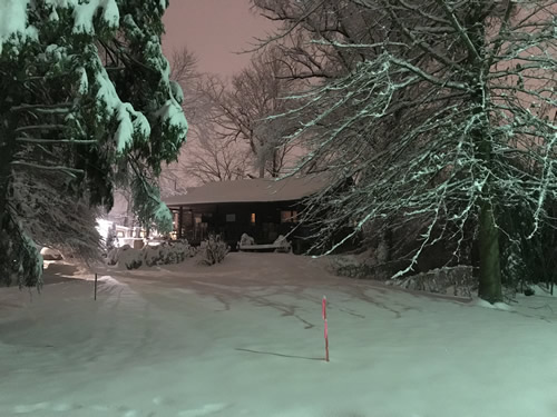 Snow at Meadowbrook Log Cabin - Winter at the Cabin