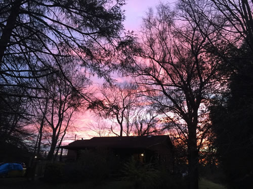 An Amazing Sunrise at the Log Cabin