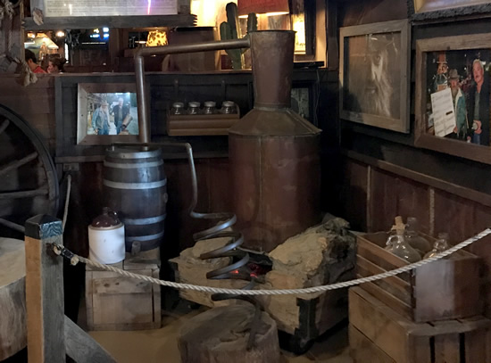 Popcorn Sutton's Still is at Binions Roadhouse in Hendersonville, NC