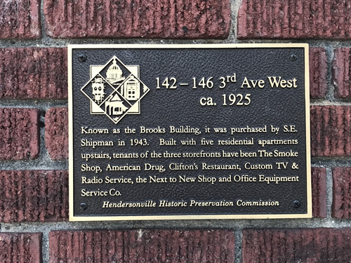 Brooks Building Historic Plaque