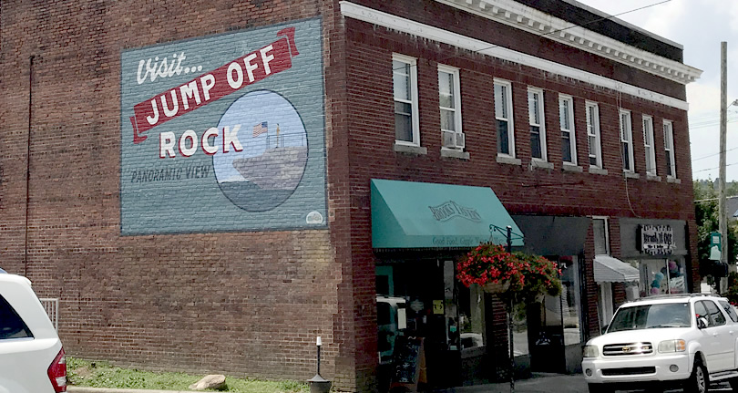 Brooks Tavern and the Visit Jump Off Rock Mural