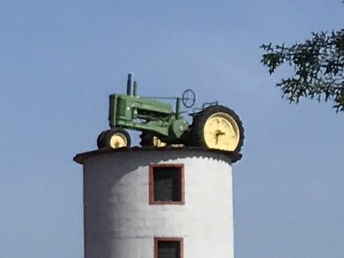 John Deere tractor on the silo at Grandad’s Apples