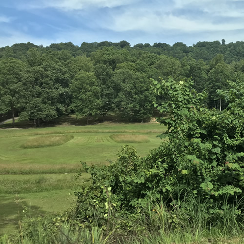 Look to your right, if you are going toward Asheville.