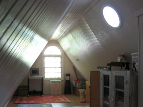 The attic when we were living in the log cabin Currently there is nothing in the attic.