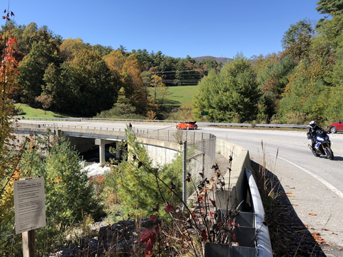 US Route 64 goes over the top of Toxaway Falls