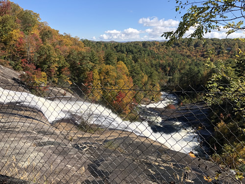 They put up a fence to keep you off the rocks at Toxaway Falls